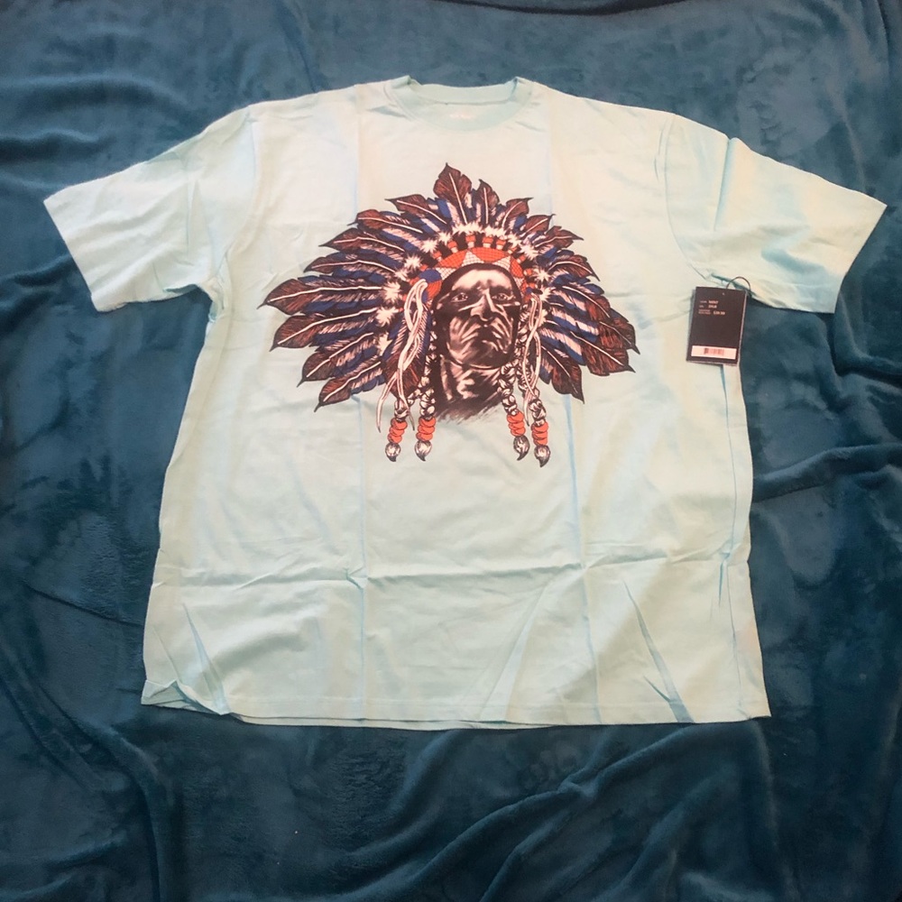 Indian t-shirt. Mint colored